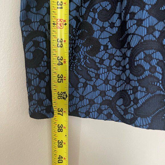 Women’s Navy Blue and Black Dress, Tiana B. Size 6 Lace detailing, event outfit - Picture 3 of 10